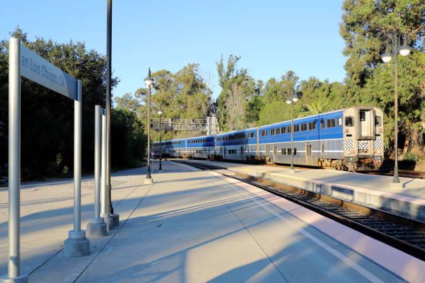 istock train Pacific Surfliner Train at San Luis Obispo Train Station 1445098685