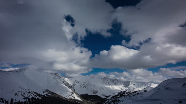 Timelapse - Beautiful Clouds Moving over Snowcapped Mountains