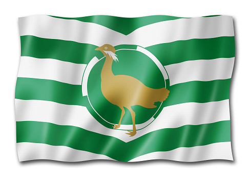 Wiltshire County flag, United Kingdom waving banner collection. 3D illustration