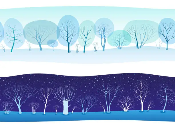 Vector illustration of Seamless winter backgrounds