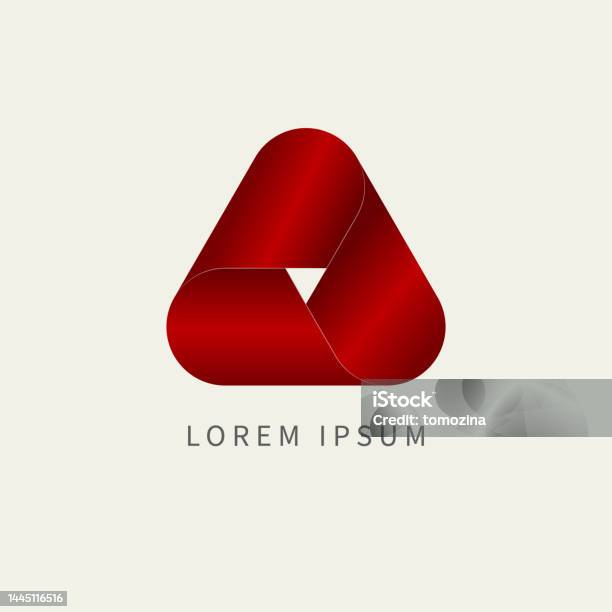 Triangle Shape Ribbons Triangle Shape Endless Ribbon Stock Illustration - Download Image Now ...
