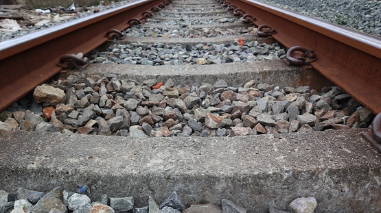 railroad sleepers in track railroad