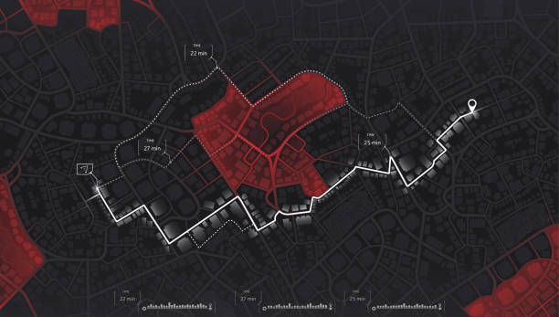 istock City map. GPS navigator. Fictional district plan. Top view, view from above. Abstract background. Cute simple design. Flat style vector illustration. Vector, illustration isolated on white. 1445122958