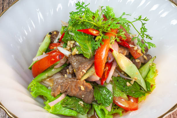 istock Beef Salad, Thai style beef salad spicy dish. 1445123654