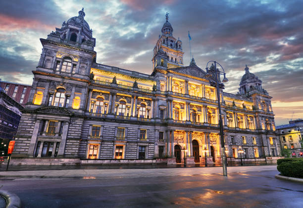 istock Glasgow City Chambers and George Square at dramatic sunrise, Scotland - UK 1445124996