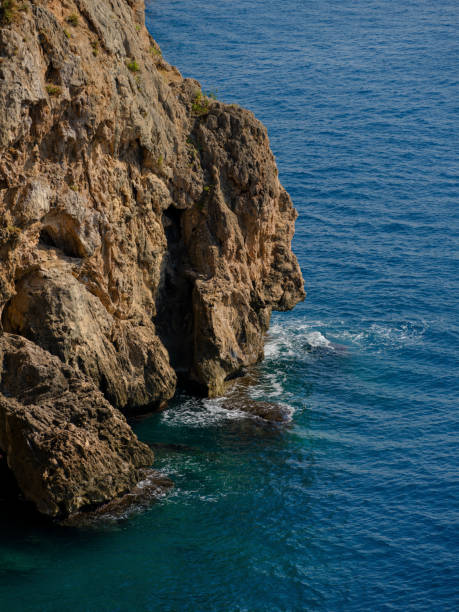 cliffs and blue sea on the beach