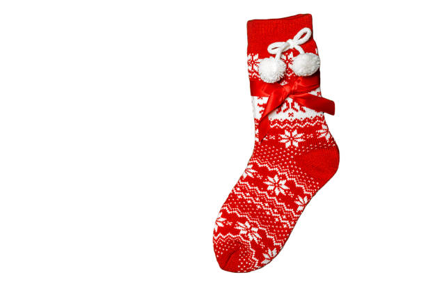 istock Christmas Red Sock Isolated on a white background 1445128169