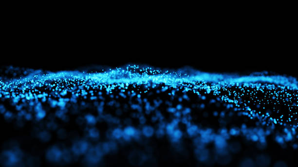 istock Abstract Particle Blur Wave Background Blue on Futuristic Background Beautiful, flowing, motion illustration. 1445128819
