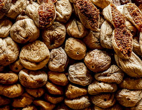 Dried figs on the market in Istanbul, Turkey