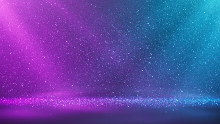 Multi Colored Particles And Spotlights - Loopable Background Animation - Purple, Blue