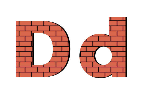 ilustrações de stock, clip art, desenhos animados e ícones de english alphabet made of bricks, letter d - letter d alphabet alphabetical order backgrounds