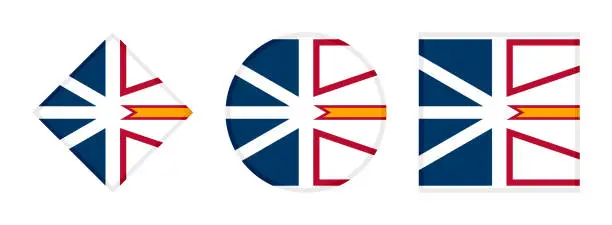 Vector illustration of newfoundland and labrador flag icon set. isolated on white background