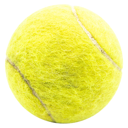 a single tennis ball against a transparent background