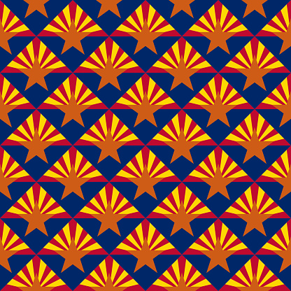 seamless pattern of arizona state flag. vector illustration