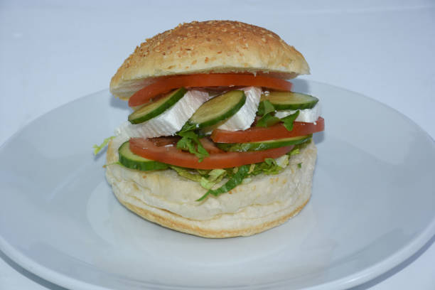istock sandwich with cheese, tomato, cucumber, lettuce 1445142014