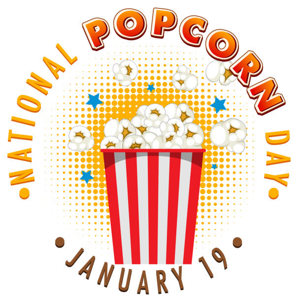 National Popcorn Day Banner Design vector art illustration