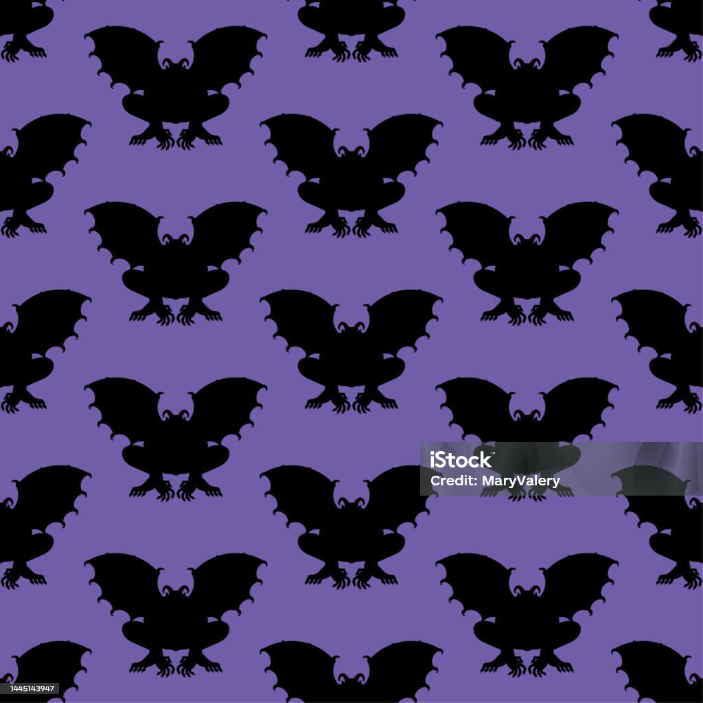 Gargoyle Pattern Gargoyle Pattern Seamless Stone Demonic Character Monster Background ...