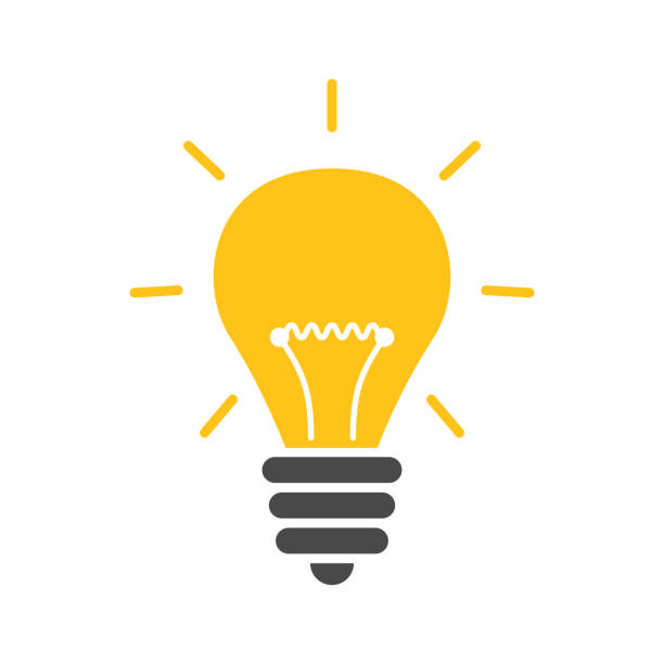 ilustraciones, imágenes clip art, dibujos animados e iconos de stock de icono de lámpara, encendido con fondo. - lámpara eléctrica