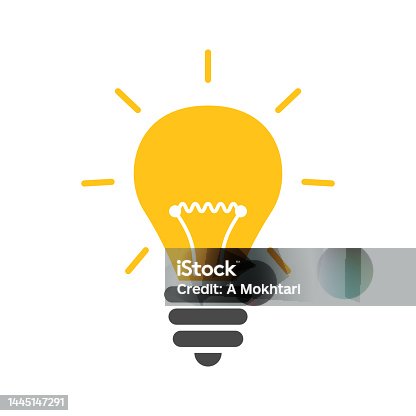 istock Lamp icon, on withe background. 1445147291