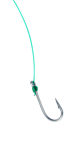 istock Fishing hook isolated on white background. Angling equipment 1445149185