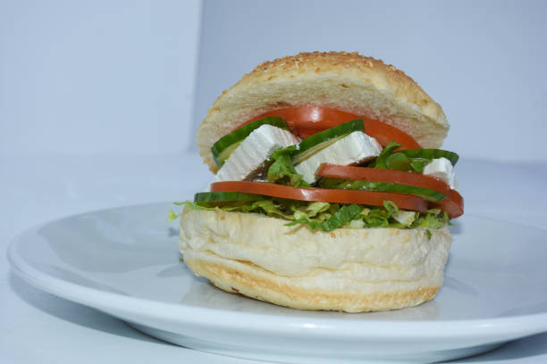 istock sandwich with cheese, tomato, cucumber, lettuce 1445152617