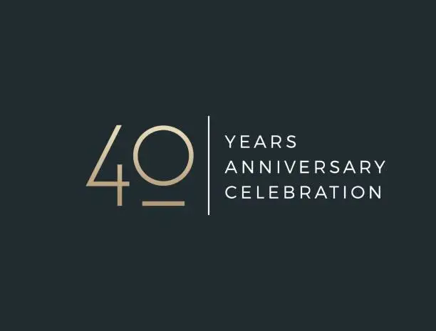 Vector illustration of Forty years celebration event. 40 years anniversary sign.