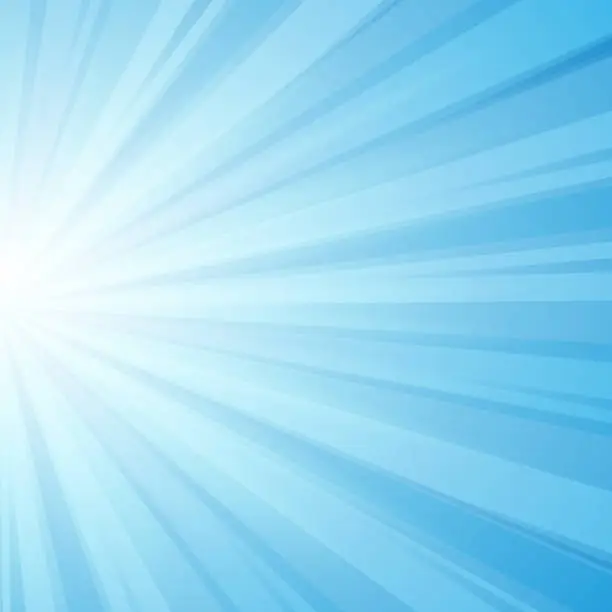 Vector illustration of Bright blue rays vector background