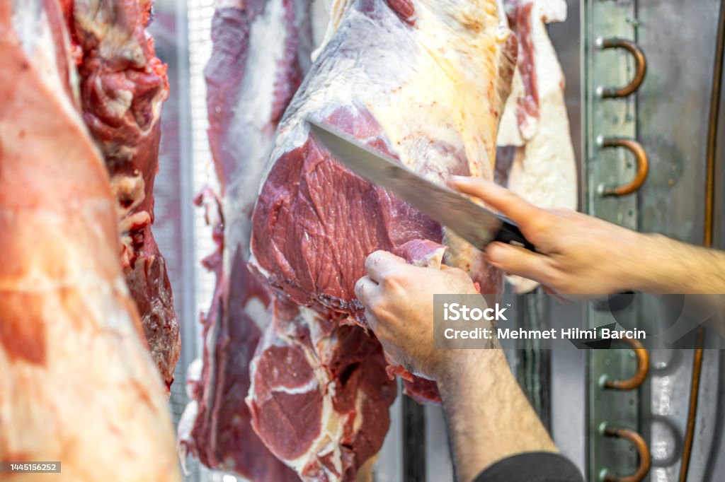Veal ready for healthy eating Carving veal Animal Stock Photo