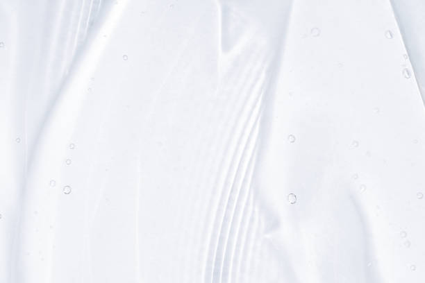 istock Transparent liquid gel smudge and strokes with bubbles. 1445157040