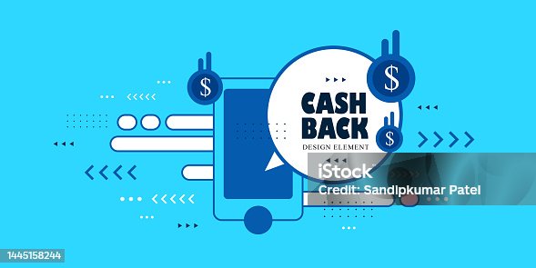istock Cashback concept. Recharge with app amd you won cashback 1445158244