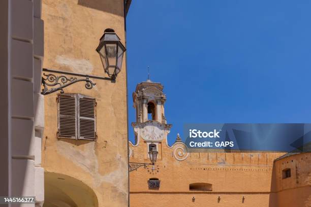 Exterior Of The Former Governors Palace With The Bright Orange Facade Located In The Citadel Of Bastia Stock Photo - Download Image Now