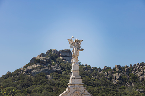 monument at Pianottoli-Caldarello, a French commune in the Corse-du-Sud district, on the French island of Corsica; Pianottoli-Caldarello, France
