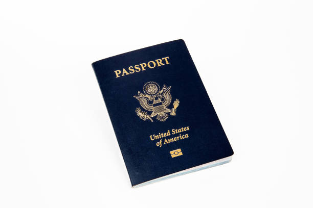 US Passport on white background stock photo