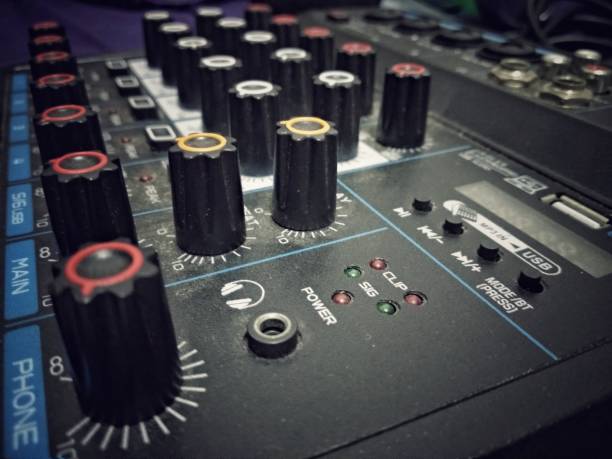 istock 4 channel mixer for music 1445167469