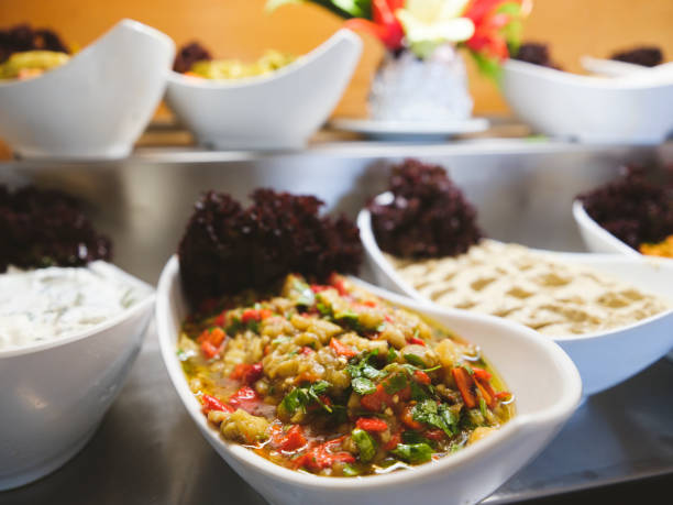 istock delicious salads at a hotel buffet 1445167621