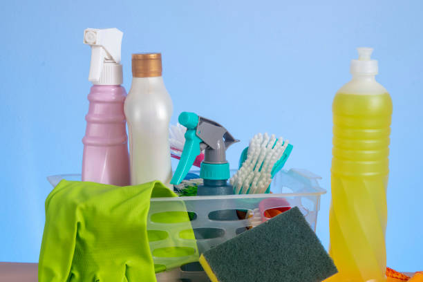 istock basket with cleaning products for home hygiene use 1445168123