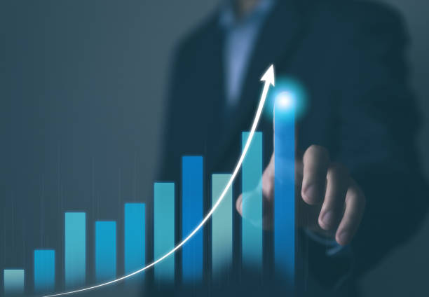 istock Businessman planning stock market analysis strategy with graphs 1445169047