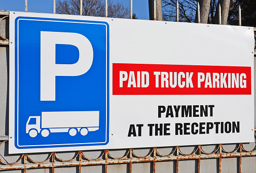 Parking lot sign for trucks