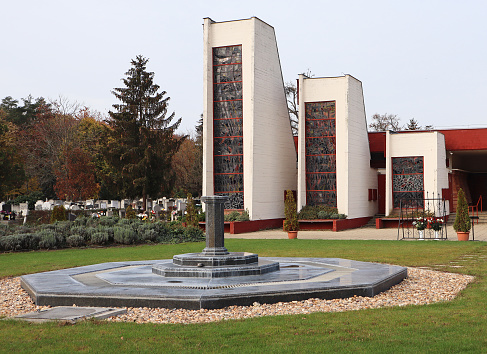 Crematorium and mortuary in the public cemetery, Debrecen,Hungary