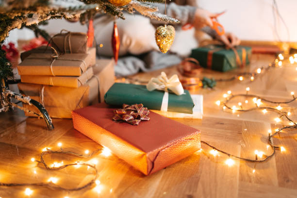 Christmas presents under the Christmas tree