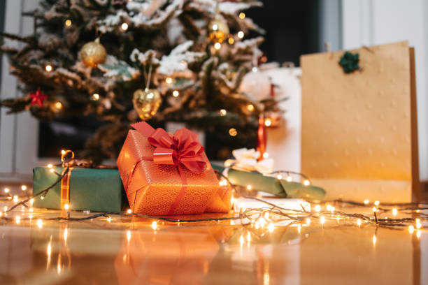 Christmas presents under the Christmas tree
