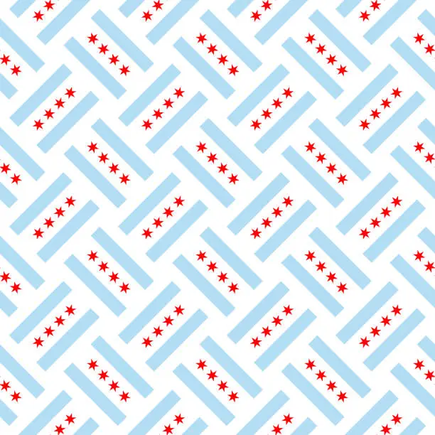 Vector illustration of seamless pattern of chicago flag. vector illustration
