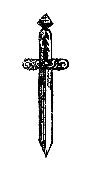 Antique engraving illustration: Dagger