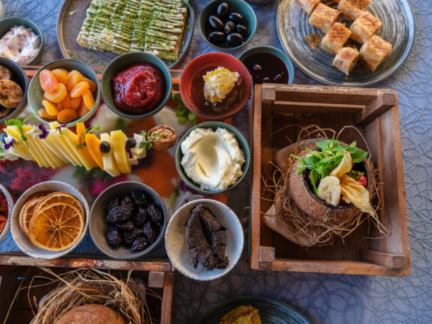 istock delicious Mediterranean breakfast in a restaurant 1445188286