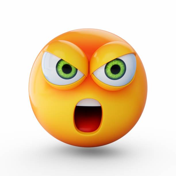 istock 3D Rendering angry emoji isolated on white background 1445191483
