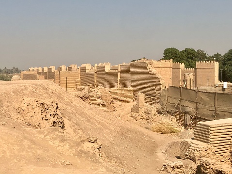 The panorama view of the Ancient Babylon city in Iraq