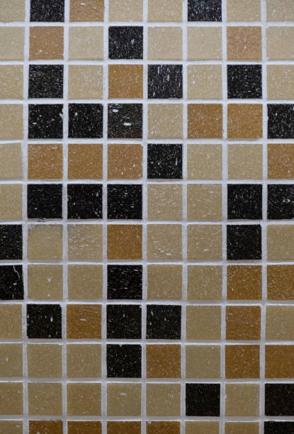 Texture of fine ceramic tiles for bathroom, close up
