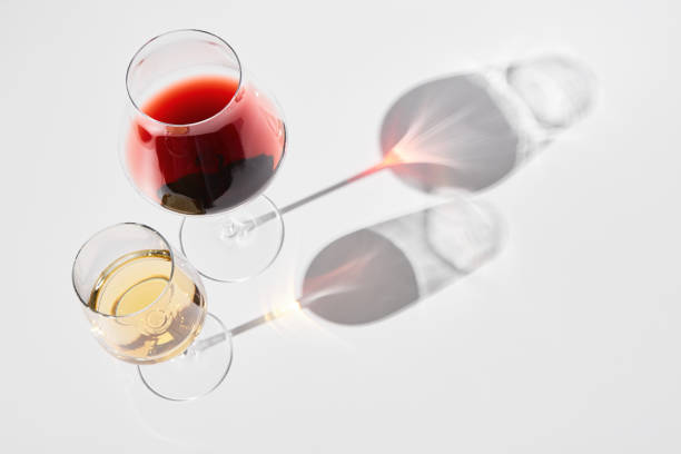 istock Wineglasses with red, white wine for gourmets. 1445195024