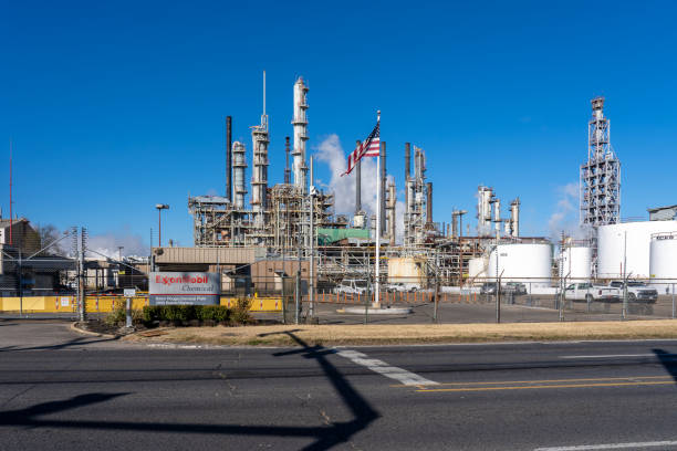 ExxonMobil Chemical plant in Baton Rouge, Louisiana, USA. stock photo