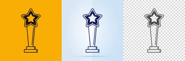 Vector illustration of Trophy icon set.